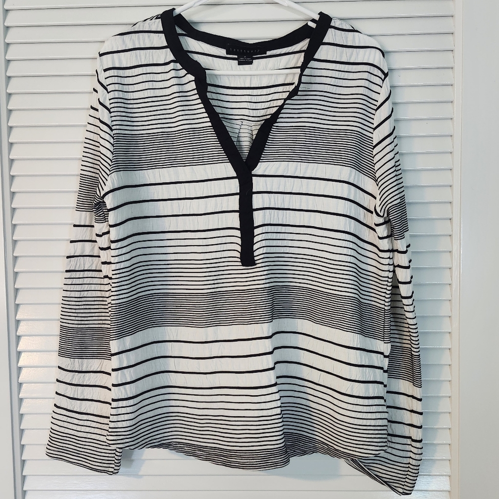 Sanctuary Monochrome Striped Blouse
